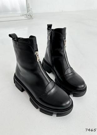 Ботинки кожаные женские lucía черные зима