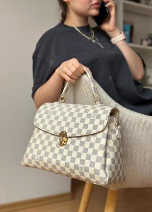 Кремова молочна сумка портфель в стилі louis vuitton1 фото