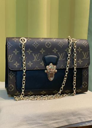 Сумка louis vuitton victoire monogram canvas calf leather brown/black