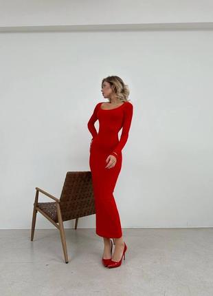Элегантное длинное платье по фигуре / облегающее платье макси красное черное4 фото