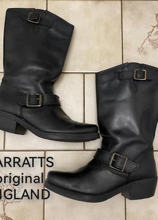 Чёрные сапоги, ботинки, казаки, barratts original england, англия, кожа, натуральные