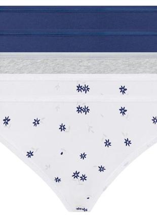 Женские стринги esmara®, 5 штук, размер l/xl, цвет синий, серый, белый