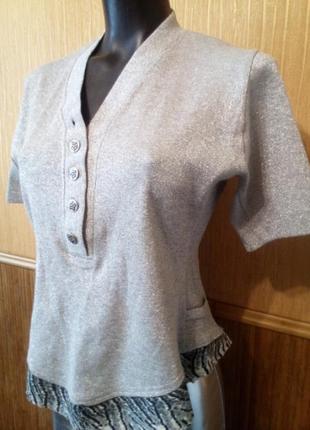 Шикарная блуза кофточка в серебре ,м1 фото