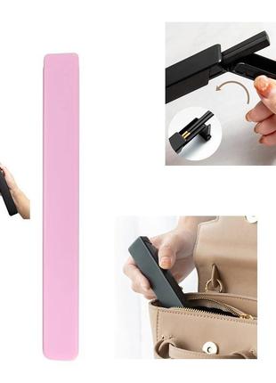 Висувний пластиковий футляр, кейс для зберігання паличок для їжі / рожевый