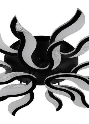 Люстра светодиодная потолочная акриловая с пультом sirius 6057-9 bk 112w 3000-6500k