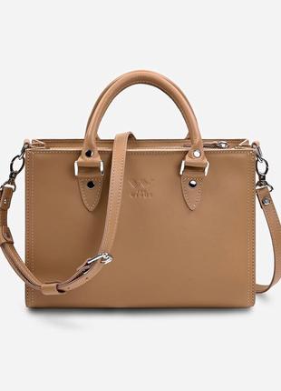 Сумка жіноча шкіряна карамель fencil