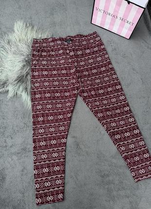 Теплые пижамные брюки в новогодний принт3 фото