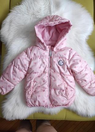 Куртка, девочка, 12-18 мес, 86 см, весна/осень,розовая, теплая