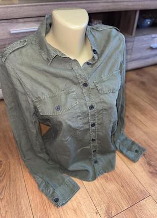 Сорочка блуза трендовий колір хакі рубашка