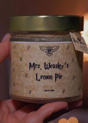 Свічка за мотивами гаррі поттера "лимонний пиріг місіс візлі" - "mrs weasley's lemon pie" 200m2 фото