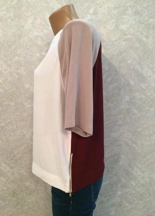 Блуза комбинированная размер 8-10 topshop2 фото