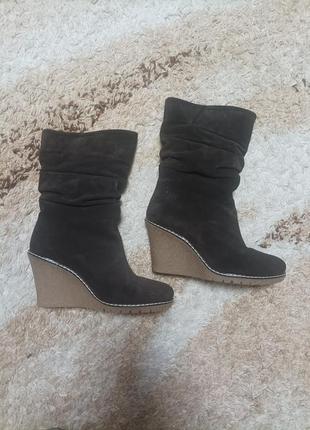 Натуральні замшеві сапоги