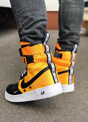 Sf air force 1 high orange/black9 фото