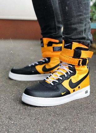 Sf air force 1 high orange/black1 фото