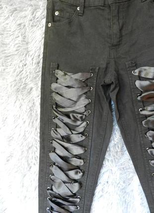 ✅ крутые эксклюзивные джинсы на стройняшку шнуровка ленты4 фото