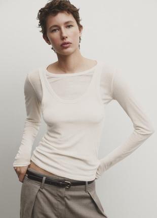 Двойной лонгслив с майкой с длинным рукавом massimo dutti 6898/755