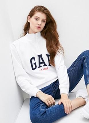 Half zip sweatshirt gap (usa) світшот худи толстовка, олімпійка з коміром на застібці-блискавці.