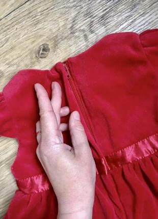 Платье бархатное красное р. 80 на 9-12 мес, h&m6 фото