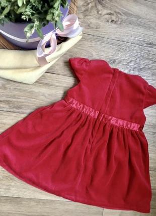 Платье бархатное красное р. 80 на 9-12 мес, h&m7 фото