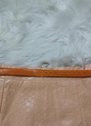 Персиковая юбка из экокожи имитация змеи питона7 фото