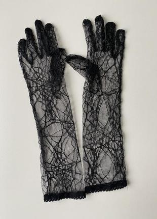Прозрачные кружевные перчатки shein