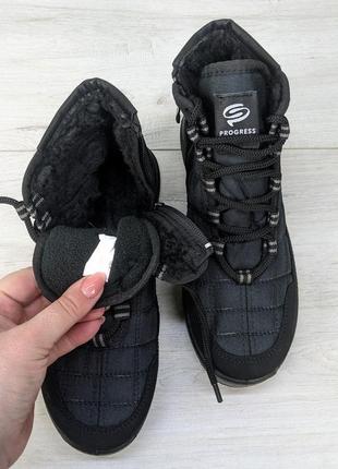 Ботинки зимние подростковые черные плащевка progress 52467 фото