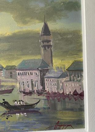 Картина масло холст художник андрусяк в. д. пейзаж «венеція на світанку» гори україна подарунок3 фото