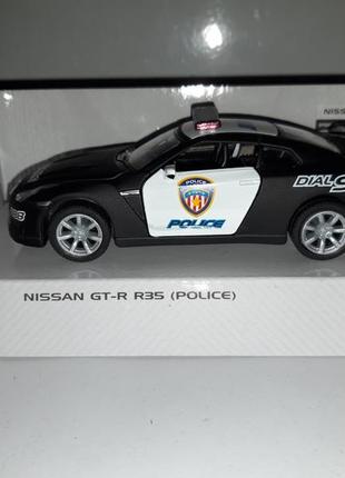 Машинка іграшкова nissan gt-r kinsmart інерційний 1:32 police