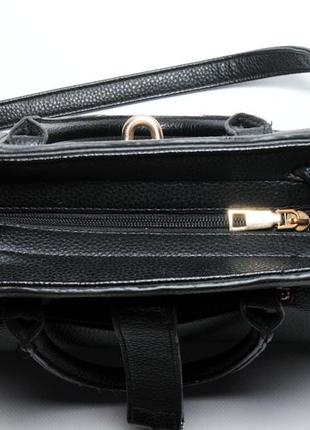 Женская черная сумка с эко-кожи8 фото
