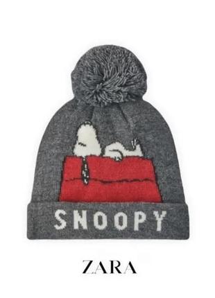 Zara вязаная шапка snoopy peanuts