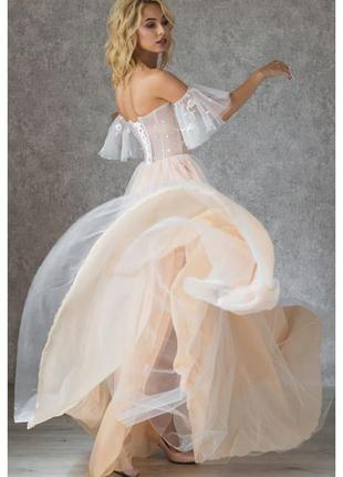 Свадебное платье бохо со спущеными рукавами3 фото