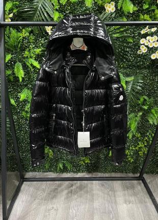 Куртка пуховик moncler чорна | теплі зимні куртки монклер