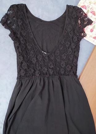 Чёрное платье с кружевом 🖤 h&m. 3