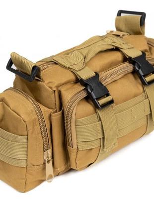 Сумка - подсумок тактическая поясная tactical военная, сумка нагрудная с ремнем на плечо 5 литров кордура