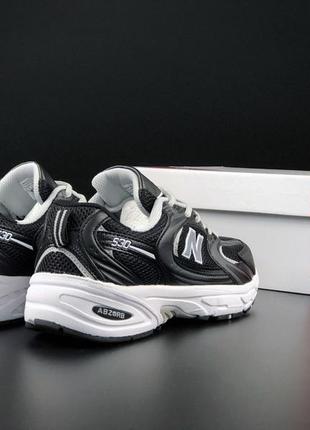 Мужские кроссовки n1w balance 530 черные с белым2 фото