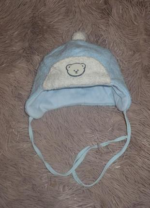 Теплая зимняя шапка для новорожденного1 фото
