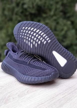 Женские кроссовки get (ad1das yeezy boost 350) чёрные рефлективные шнурки7 фото