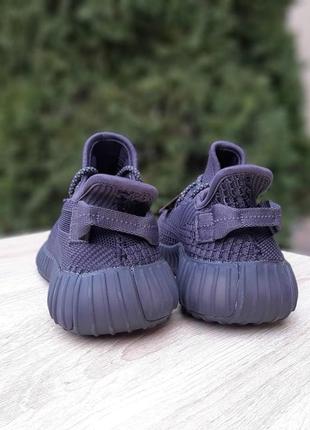 Женские кроссовки get (ad1das yeezy boost 350) чёрные рефлективные шнурки4 фото