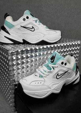 Женские кроссовки nike m2k tekno белые с черным5 фото