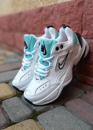 Женские кроссовки nike m2k tekno белые с черным7 фото