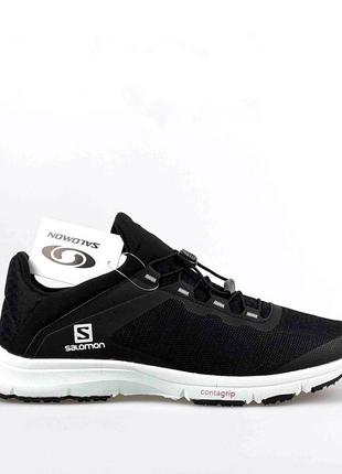 Мужские кроссовки salomon contragrip, чёрные с белым3 фото