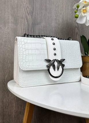 Женская мини сумочка клатч рептилия белая сумка для девушек2 фото