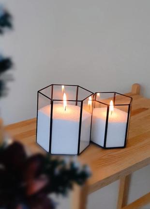 Насыпная свеча набор из 2х штук. насыпная свеча в стеклянной колбе. новогодняя...