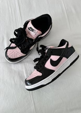 Кроссовки женские nike sb dunk low “patent black/pink”2 фото