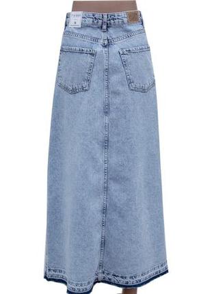 Длинная джинсовая юбка макси с разрезом itʼs basic3 фото