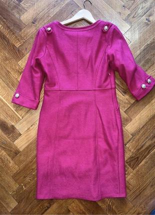 Cтильное утепленное твидовое платье /в основе шерсть /цвет барби2 фото