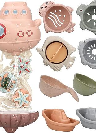 Lean toys набір для ванни корабель sea animals водоспад