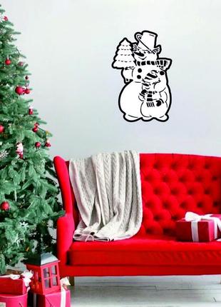 Декоративное настенное панно «снеговик», декор на стену3 фото