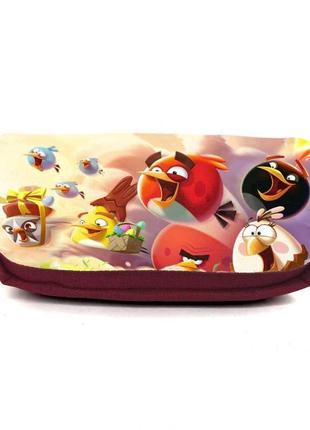 Шкільний пенал angry birds 0011 органайзер універсальний (ang-0011-red) бордовий