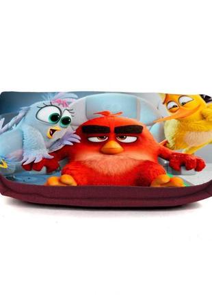 Шкільний пенал angry birds 001 органайзер універсальний (ang-001-red) бордовий